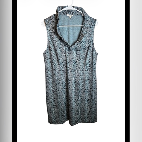 Tyler Böe Designer Blue Black Snake Animal Print Dress Size XL - Picture 3 of 8